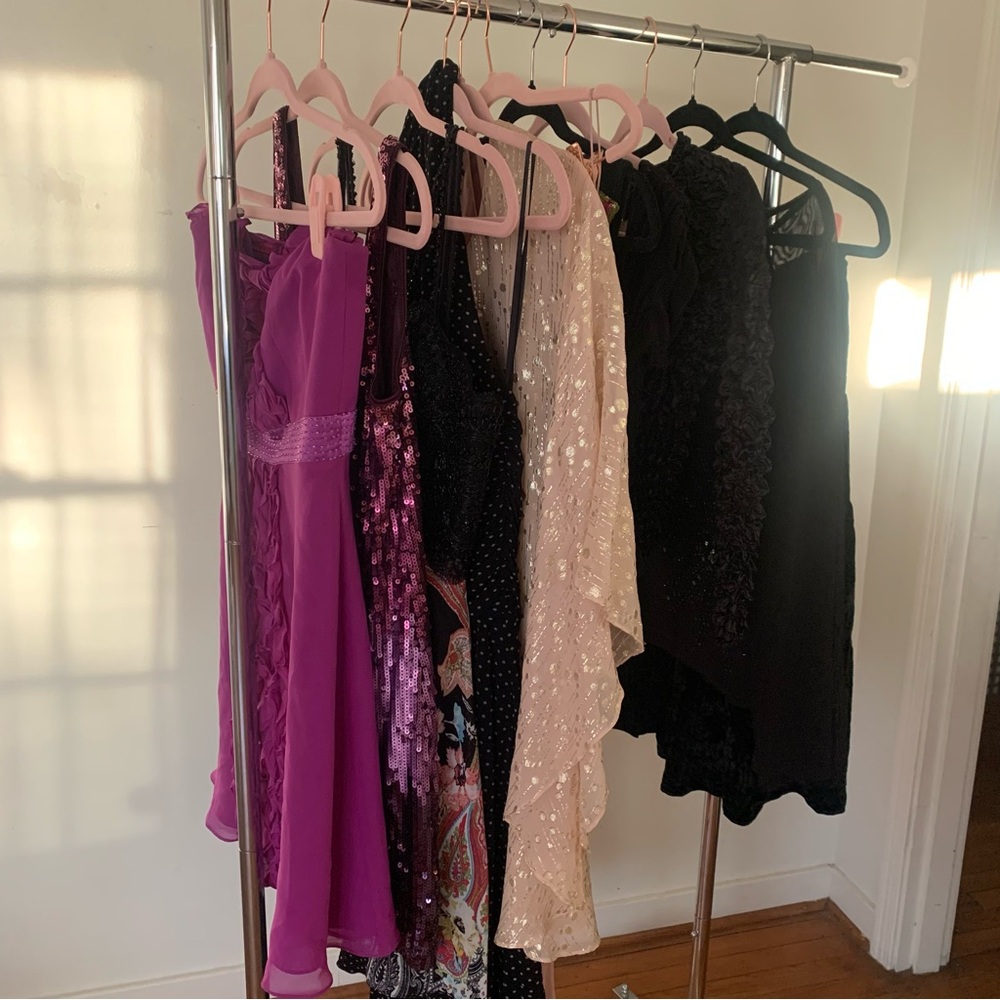 Mixed Evening Dresses - Purple, Sequin, Blush & Black